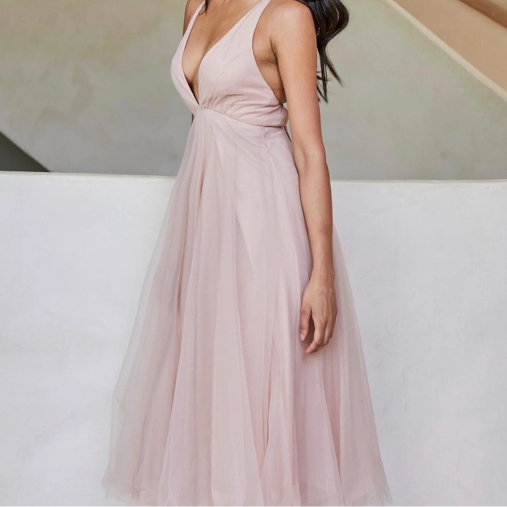 Lucy Wang feminine sleeveless midi puff fit & flare Midi Dress Small